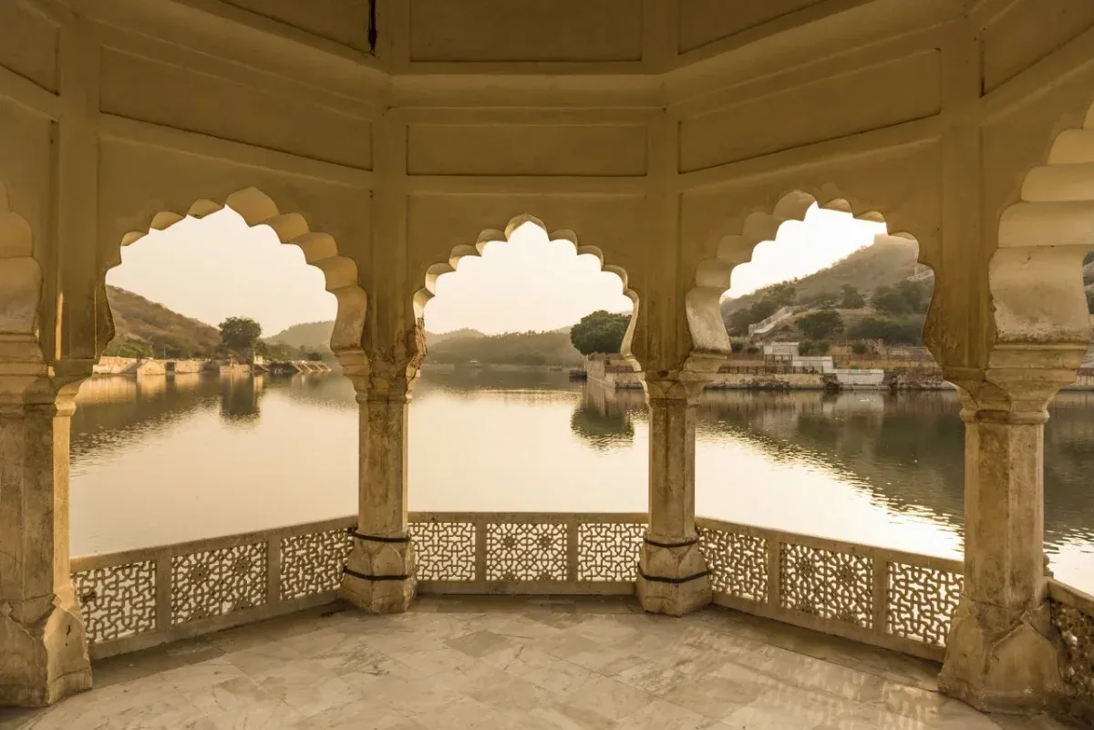 Sunset view over Jaisalmer rooftops